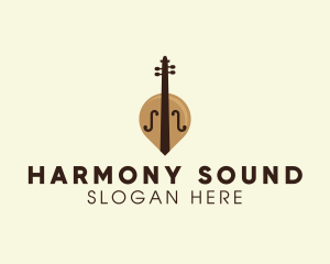 Cello Music Note logo design