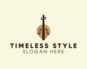 Iconic - Cello Music Note logo design