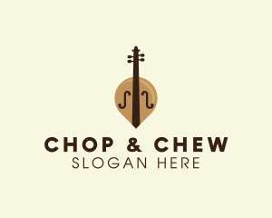 Folk - Cello Music Note logo design