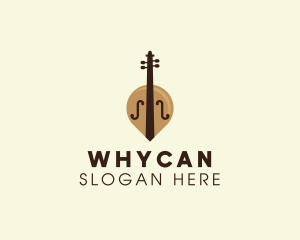 String Instrument - Cello Music Note logo design
