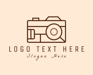 Travel Vlogger - Retro Camera Photography logo design