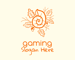 Snail Shell Acorn Leaves Logo