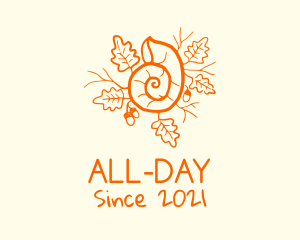 Park - Snail Shell Acorn Leaves logo design