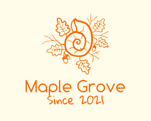 Maple - Snail Shell Acorn Leaves logo design