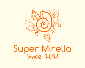 Minimalist - Snail Shell Acorn Leaves logo design