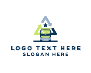 Transport - Recycling Disposal Truck logo design