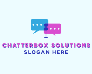 Talking - Chat Box Social Media logo design