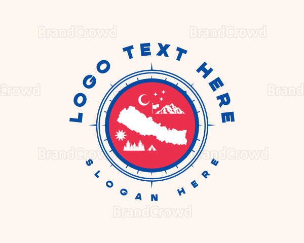 Nepal Map Tourism Logo