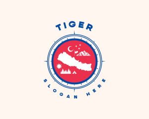 Nepal Map Tourism Logo