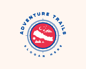 Tourism - Nepal Map Tourism logo design