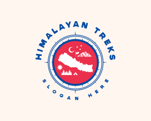 Nepal - Nepal Map Tourism logo design