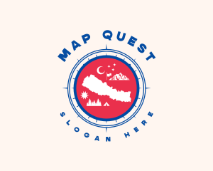 Nepal Map Tourism logo design