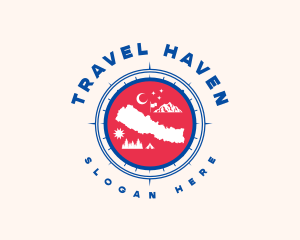 Tourism - Nepal Map Tourism logo design