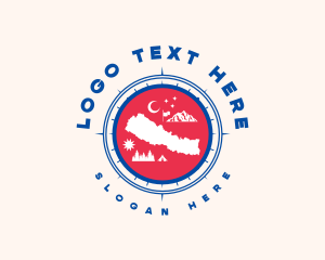 Nepal Map Tourism Logo