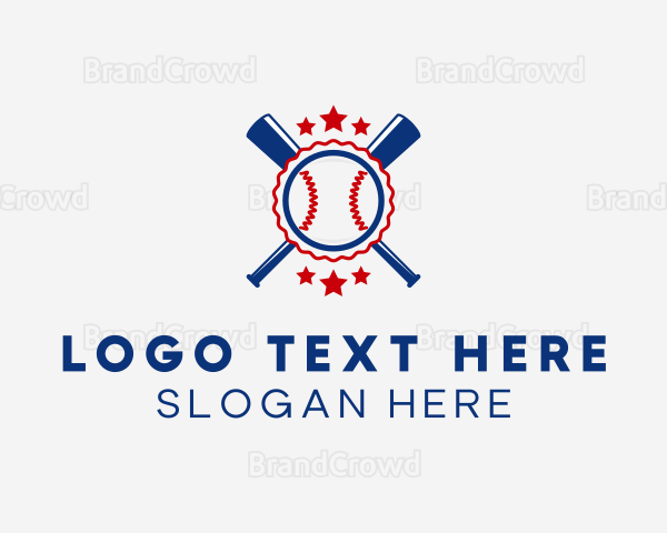Baseball Slugger Team Star Logo
