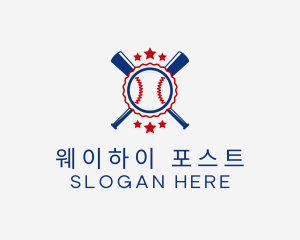 Baseball Slugger Team Star logo design