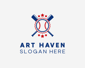 Baseball Slugger Team Star logo design