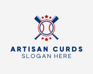 Baseball Slugger Team Star logo design