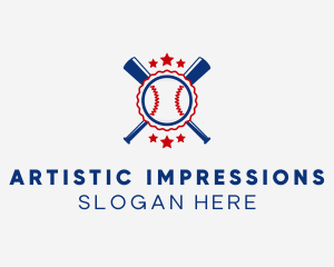 Baseball Slugger Team Star logo design