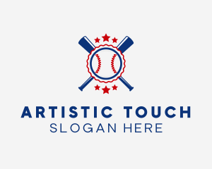 Baseball Slugger Team Star logo design