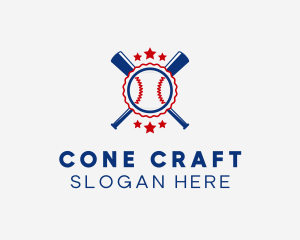 Baseball Slugger Team Star logo design