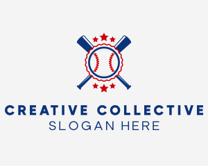 Baseball Slugger Team Star logo design