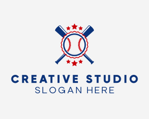 Baseball Slugger Team Star logo design