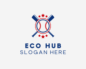 Baseball Slugger Team Star logo design