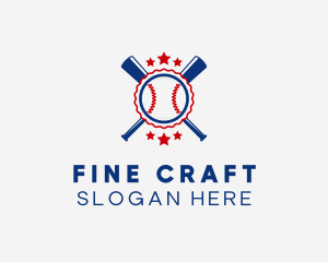 Baseball Slugger Team Star logo design