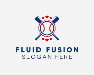 Baseball Slugger Team Star logo design