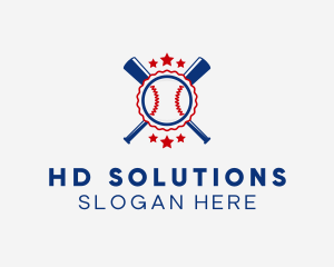 Baseball Slugger Team Star logo design