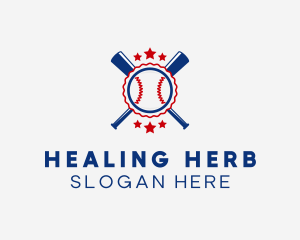 Baseball Slugger Team Star logo design