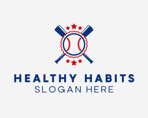 Baseball Slugger Team Star logo design