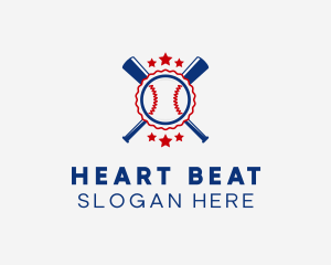 Baseball Slugger Team Star logo design