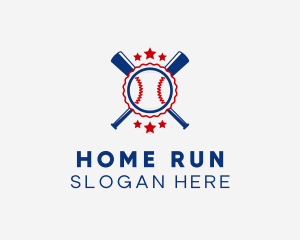 Baseball Slugger Team Star logo design