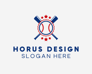 Baseball Slugger Team Star logo design