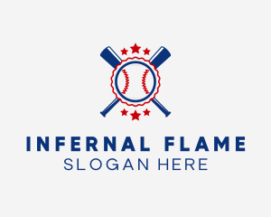 Baseball Slugger Team Star logo design