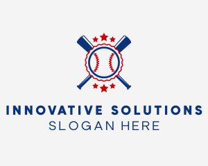 Baseball Slugger Team Star logo design