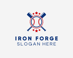 Baseball Slugger Team Star logo design