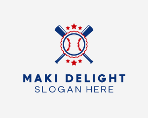 Baseball Slugger Team Star logo design