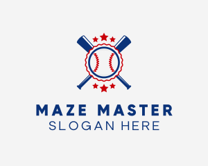 Baseball Slugger Team Star logo design