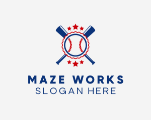 Baseball Slugger Team Star logo design