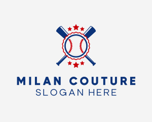 Baseball Slugger Team Star logo design