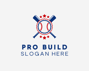 Baseball Slugger Team Star logo design