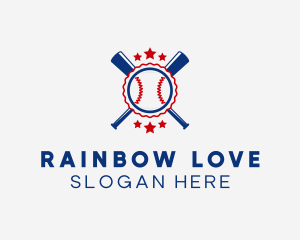 Baseball Slugger Team Star logo design