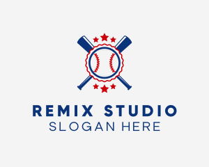 Baseball Slugger Team Star logo design