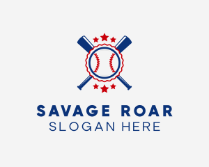 Baseball Slugger Team Star logo design