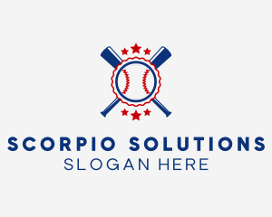 Baseball Slugger Team Star logo design