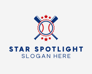 Baseball Slugger Team Star logo design