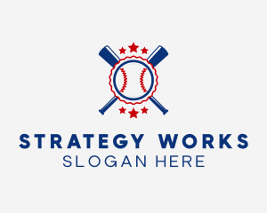 Baseball Slugger Team Star logo design